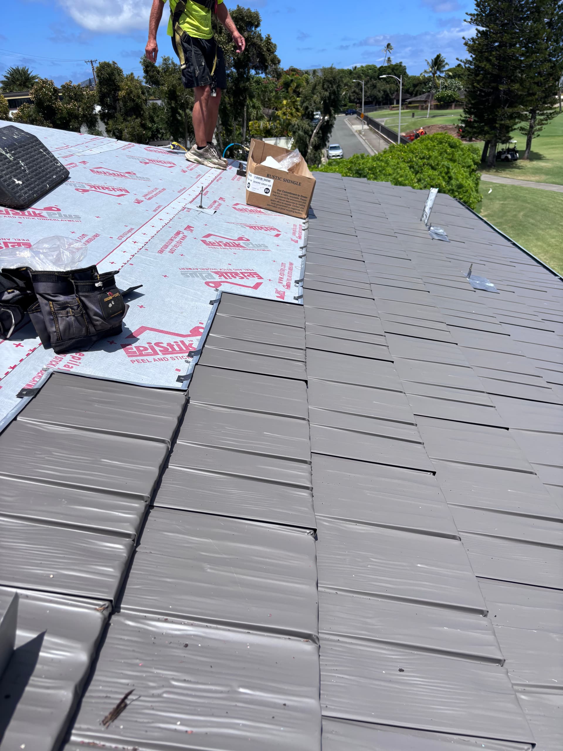 Wood Shake Replaced with Rustic Aluminum Shake Roofing image