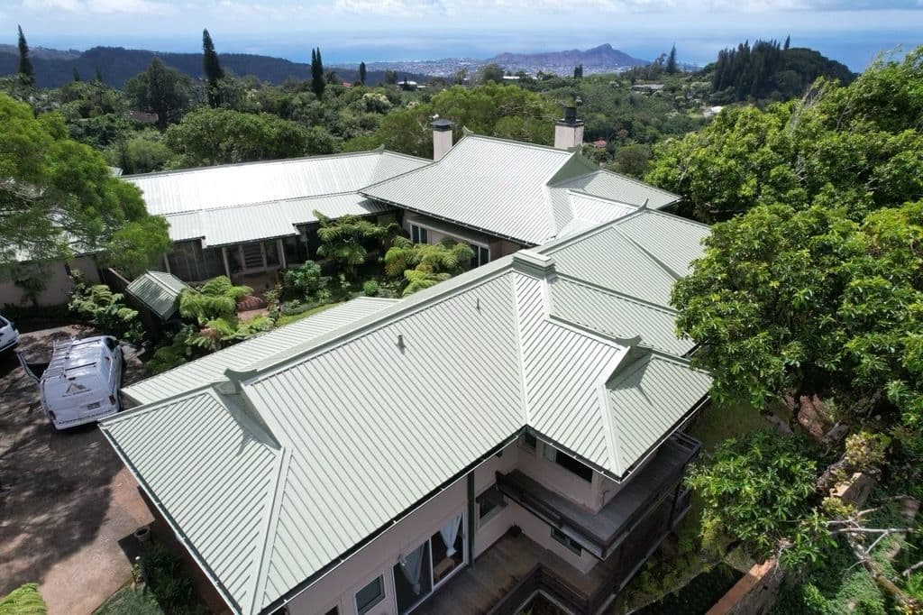 Project Light Green Metal Roof Installation for Tropical Home image