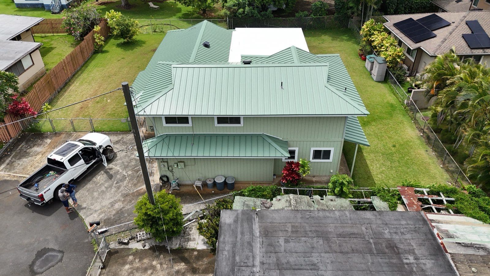 Beautiful Green Metal Roof Installed on Family Home image